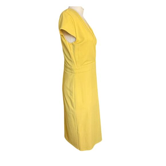 MaxMara Yellow Faux Knee Length Wrap Dress Size 12 - Picture 2 of 9